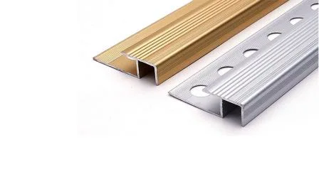 Nariz de escalera de borde de paso de aluminio anodizado de 45 mm de ancho